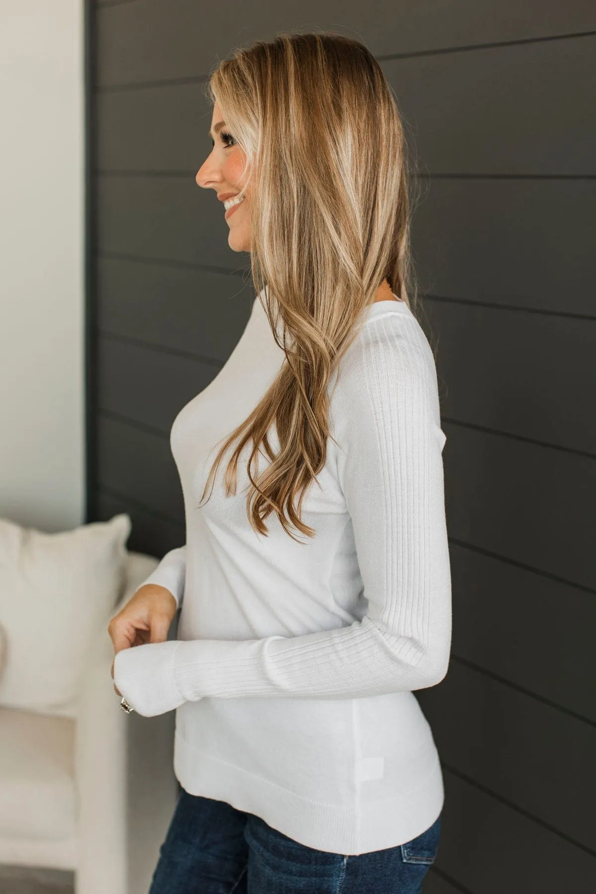 Darling Of Mine Knit Sweater- White