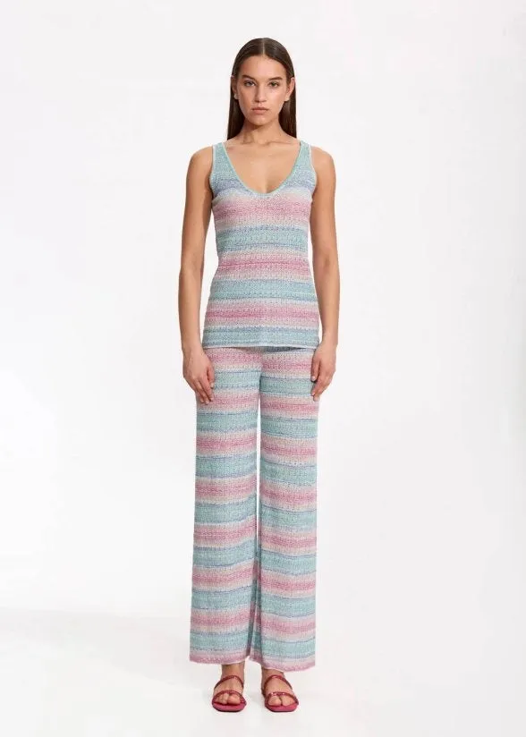 DEGRADE STRIPE BOHEMIAN KNIT TOP