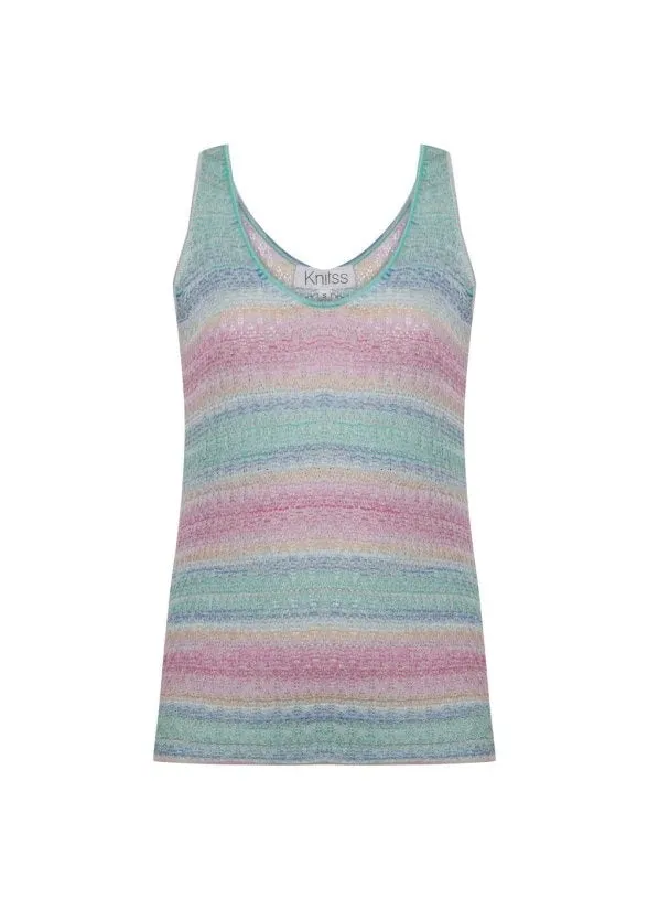 DEGRADE STRIPE BOHEMIAN KNIT TOP