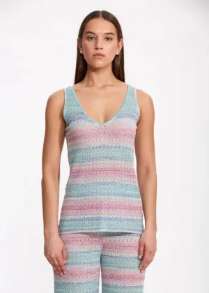 DEGRADE STRIPE BOHEMIAN KNIT TOP