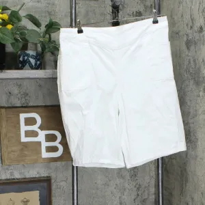 Denim & Co. Plus Size How Timeless Bermuda Shorts White 1X