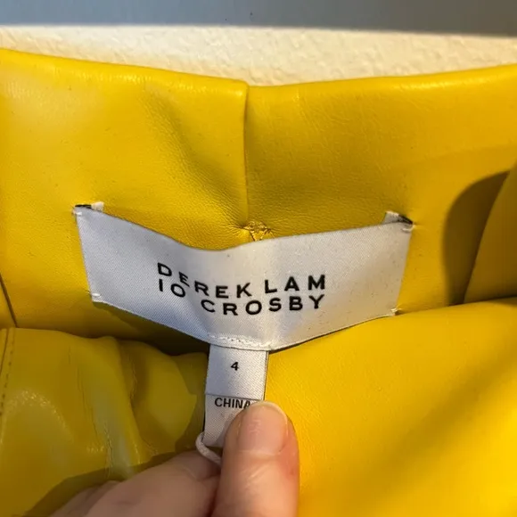 Derek Lam 10 Crosby Anson yellow double belt faux leather shorts size 4 - NWT!