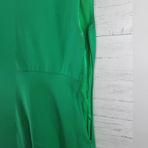 Diane Von Furstenberg Green Faux Wrap Dress, Size 10