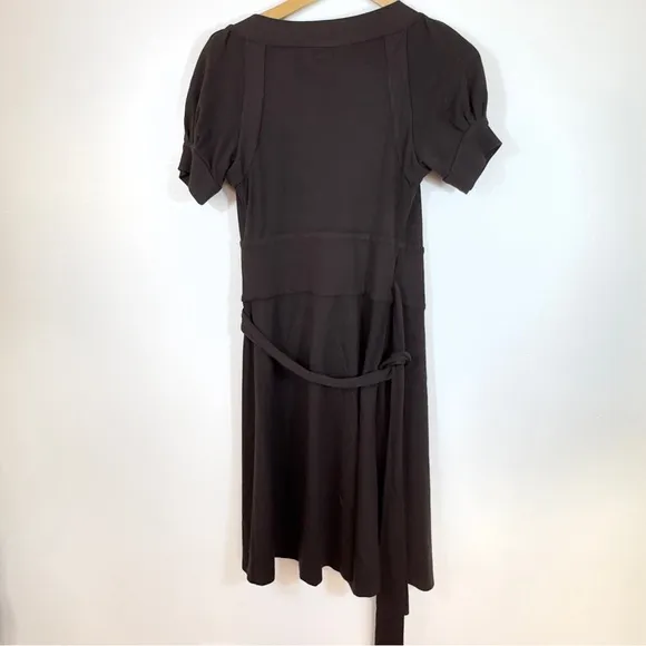 Diane Von Furstenberg Lauren 100% Wool Puff Short Sleeved Wrap Dress Sz 6
