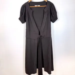 Diane Von Furstenberg Lauren 100% Wool Puff Short Sleeved Wrap Dress Sz 6
