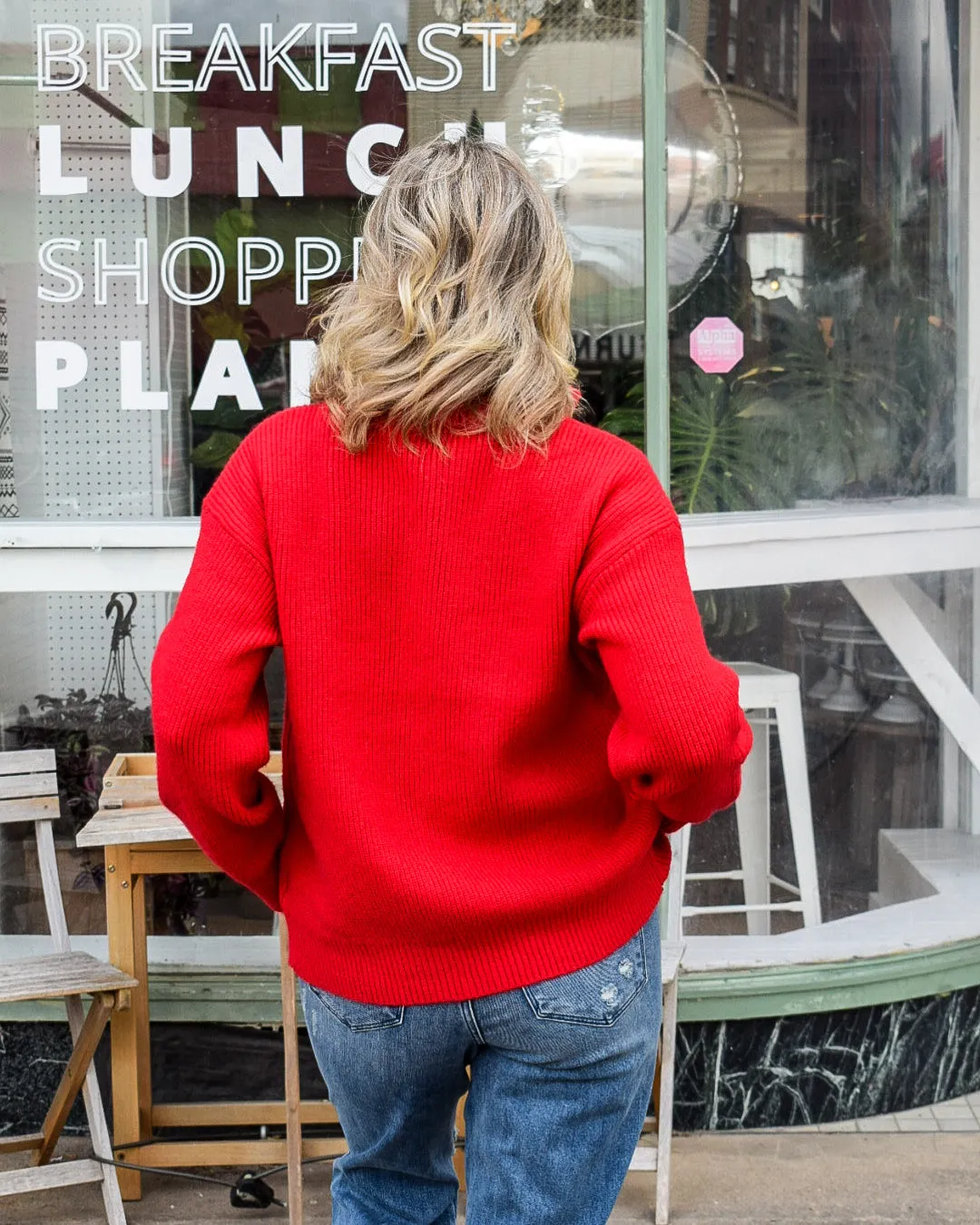 DORIS SWEATER JACKET - RED