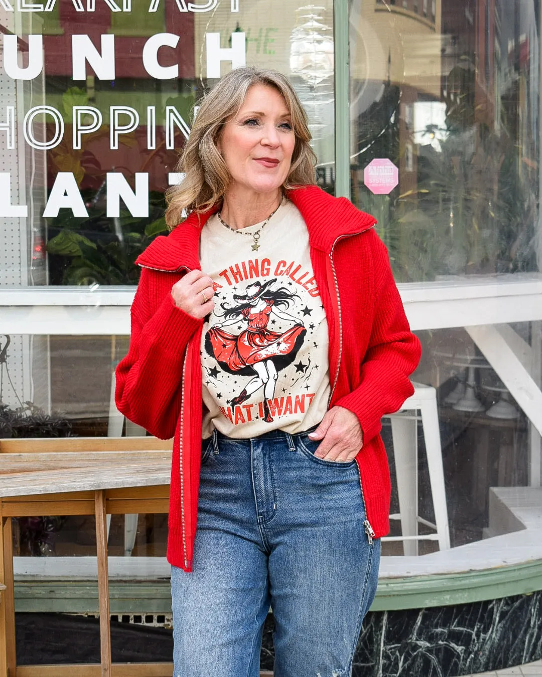 DORIS SWEATER JACKET - RED