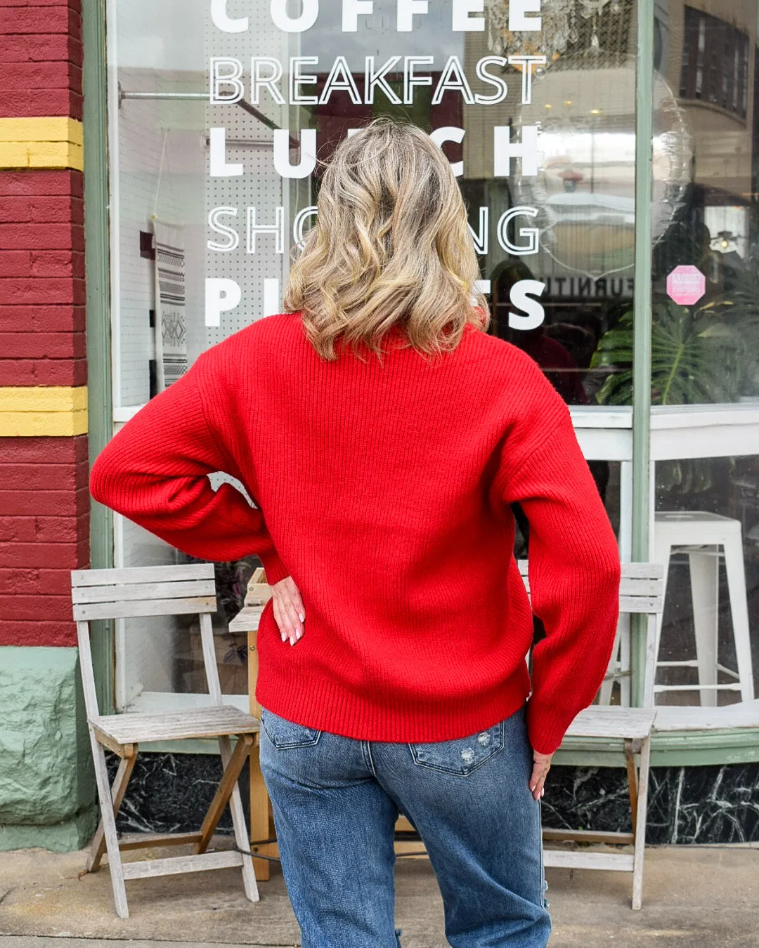 DORIS SWEATER JACKET - RED