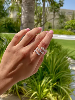 Double wrap around with trillions and princess ring