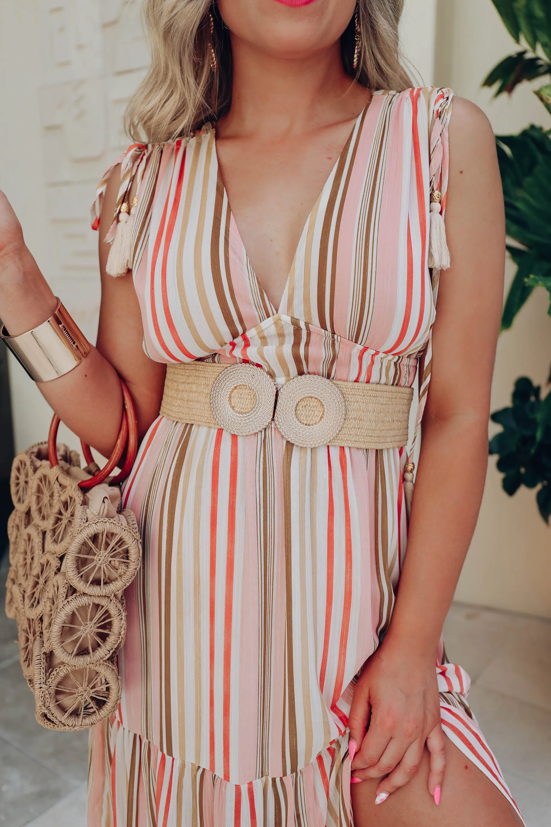 Drift Away Double Buckle Straw Belt