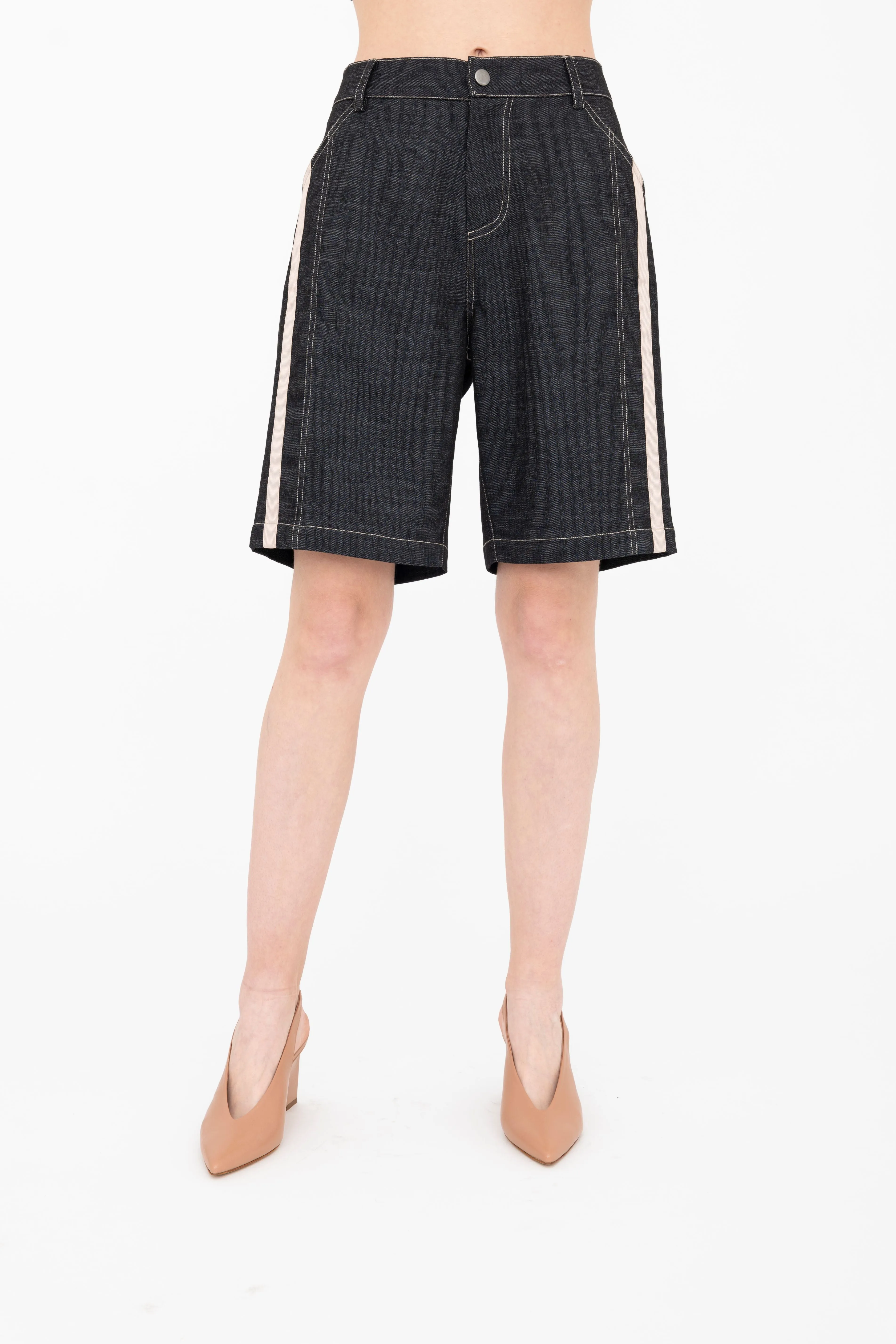 Eco Slub Denim Bermuda Short - BENNETT