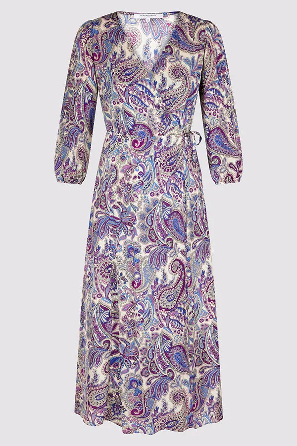 EDNA PAISLEY PRINT WRAP DRESS