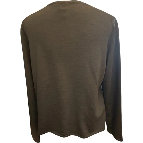 Eileen Fisher Blue  100% Merino Wool Lightweight Cardigan Size Large Petite