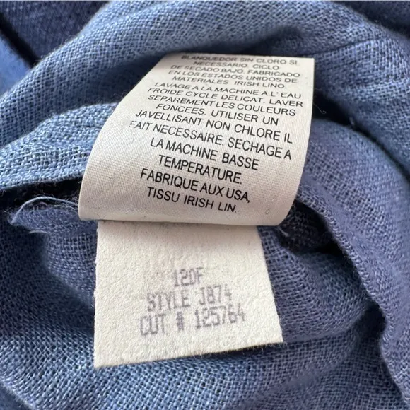 Eileen Fisher Irish Linen Reversible Blue Blazer Jacket Cardigan Lagenlook
