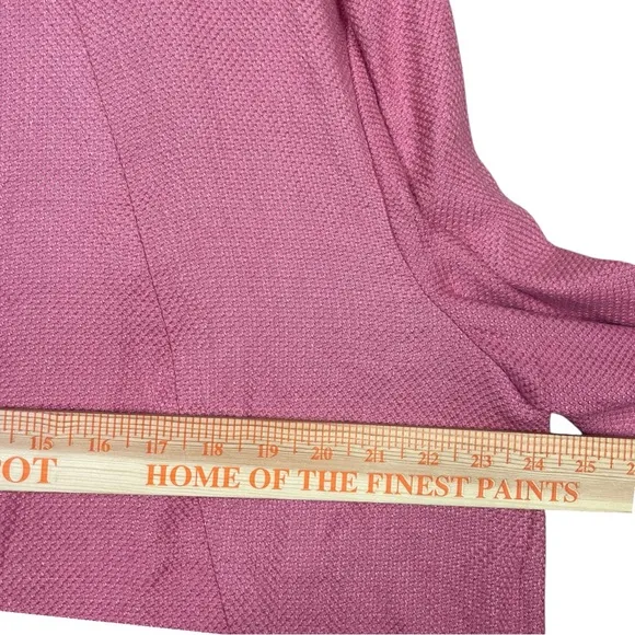 Eileen Fisher Jacket Linen Blend Textured Button Light Pink Blazer 1X EUC Pocket