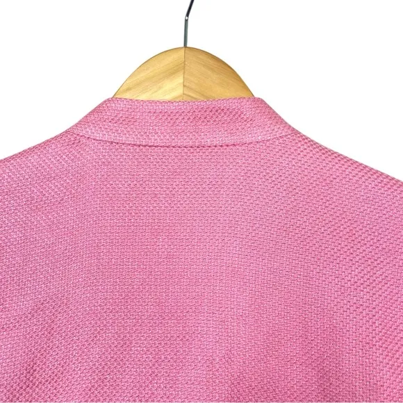 Eileen Fisher Jacket Linen Blend Textured Button Light Pink Blazer 1X EUC Pocket