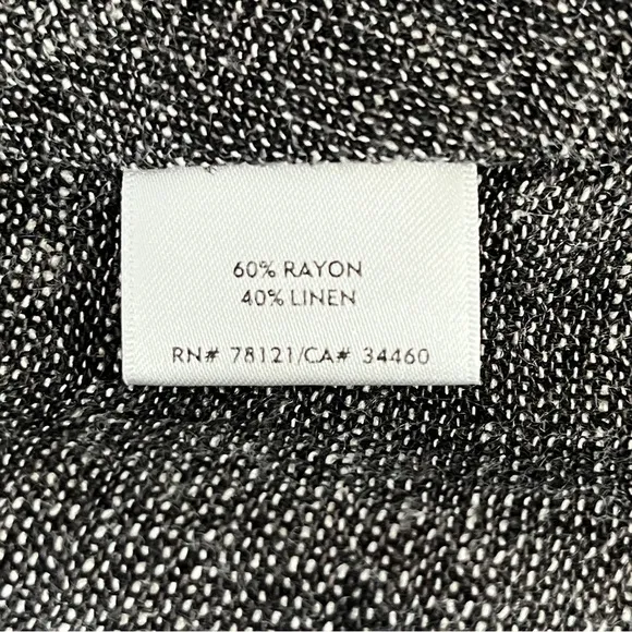 Eileen Fisher Linen Blend Lightweight Black &amp; White Open-front Blazer Sz. Medium
