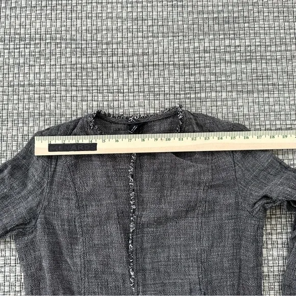 Eileen Fisher Linen Raw Edge Charcoal Jacket/Blazer S