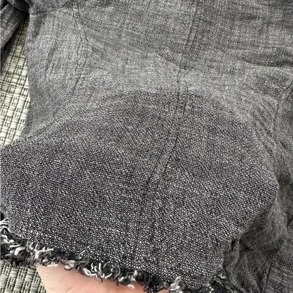 Eileen Fisher Linen Raw Edge Charcoal Jacket/Blazer S