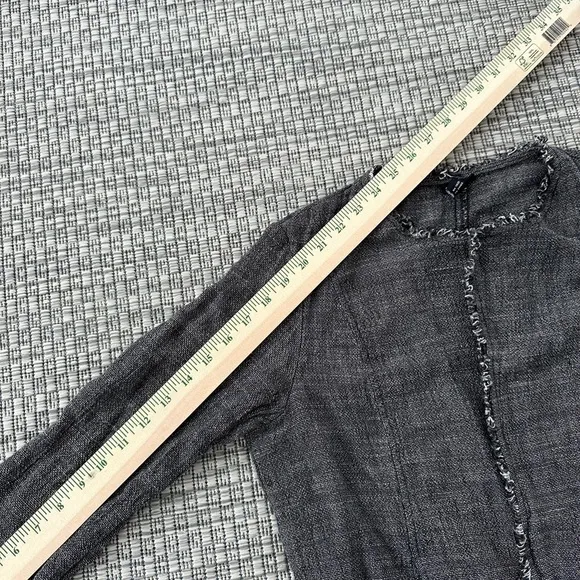 Eileen Fisher Linen Raw Edge Charcoal Jacket/Blazer S