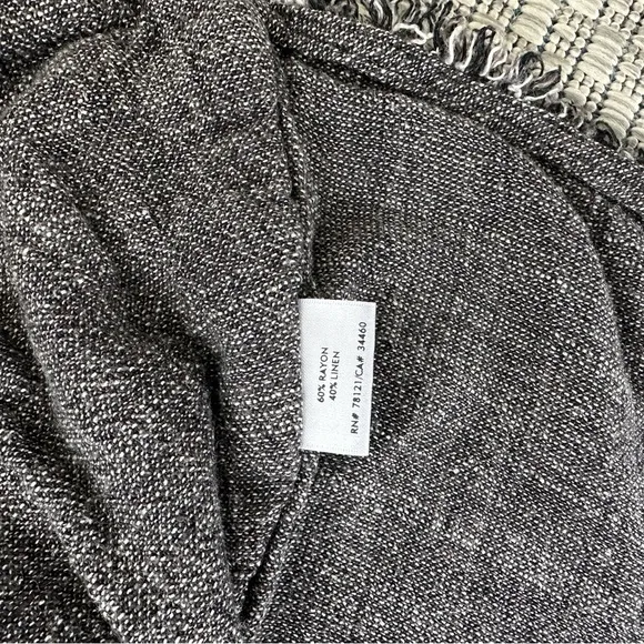 Eileen Fisher Linen Raw Edge Charcoal Jacket/Blazer S