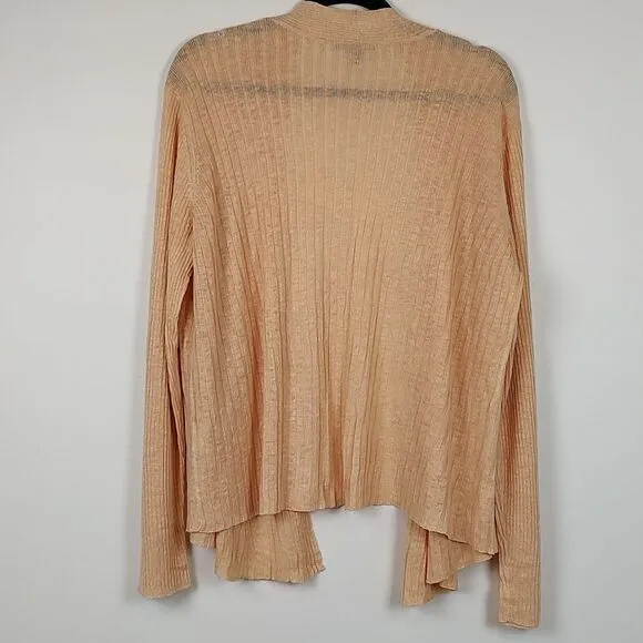 Eileen Fisher Open Front Linen Cardigan Sweater Size XL