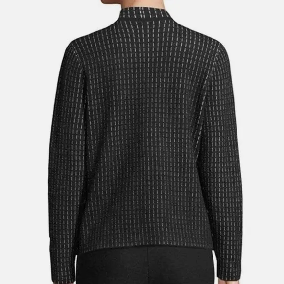 Eileen Fisher Silk Organic Cotton Textured Open Cardigan Blazer Size Medium