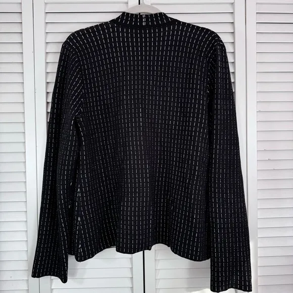 Eileen Fisher Silk Organic Cotton Textured Open Cardigan Blazer Size Medium