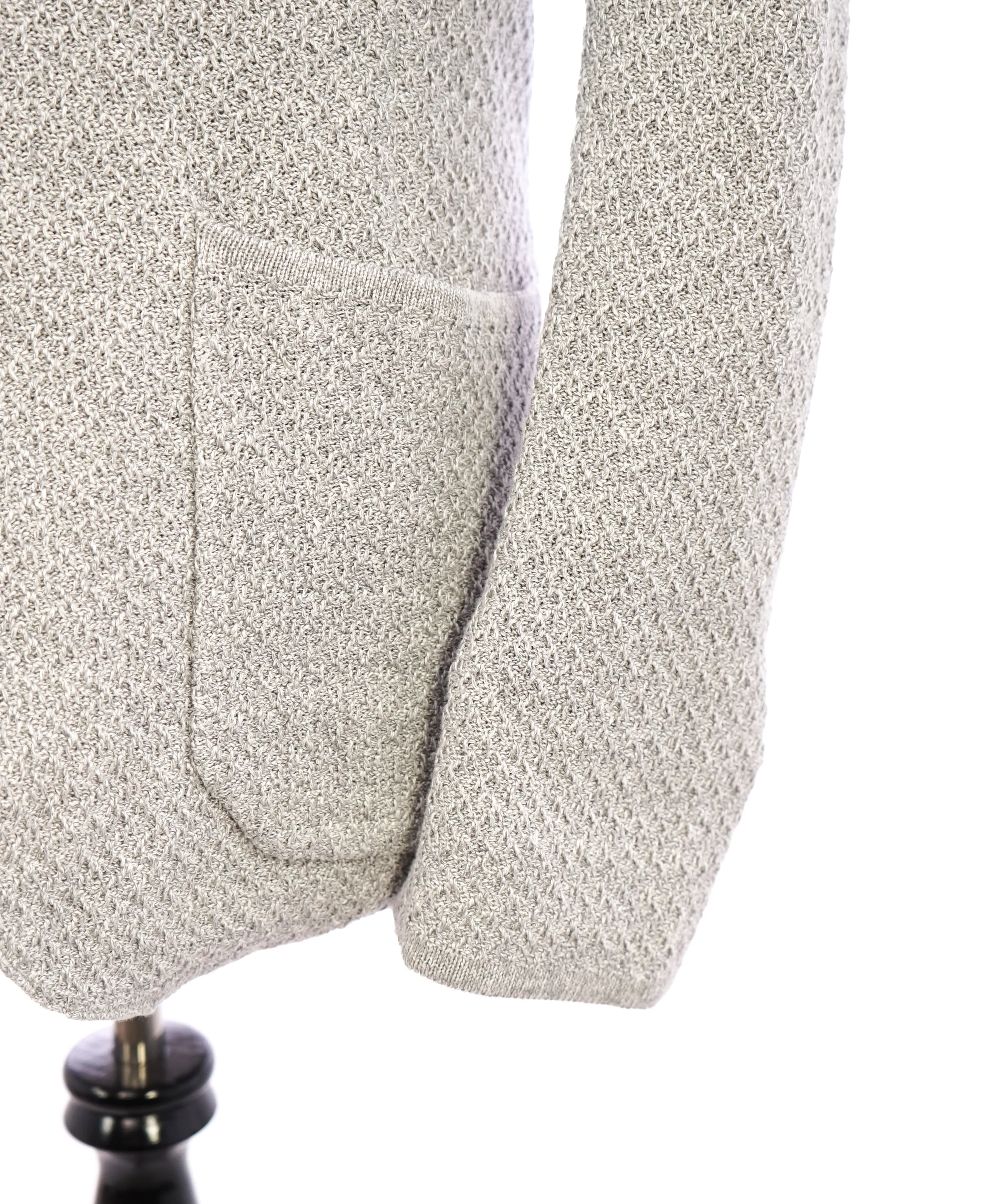 ELEVENTY - Cotton/Linen Textured Knit Sweater Style Blazer MOP Buttons - XL (42US)