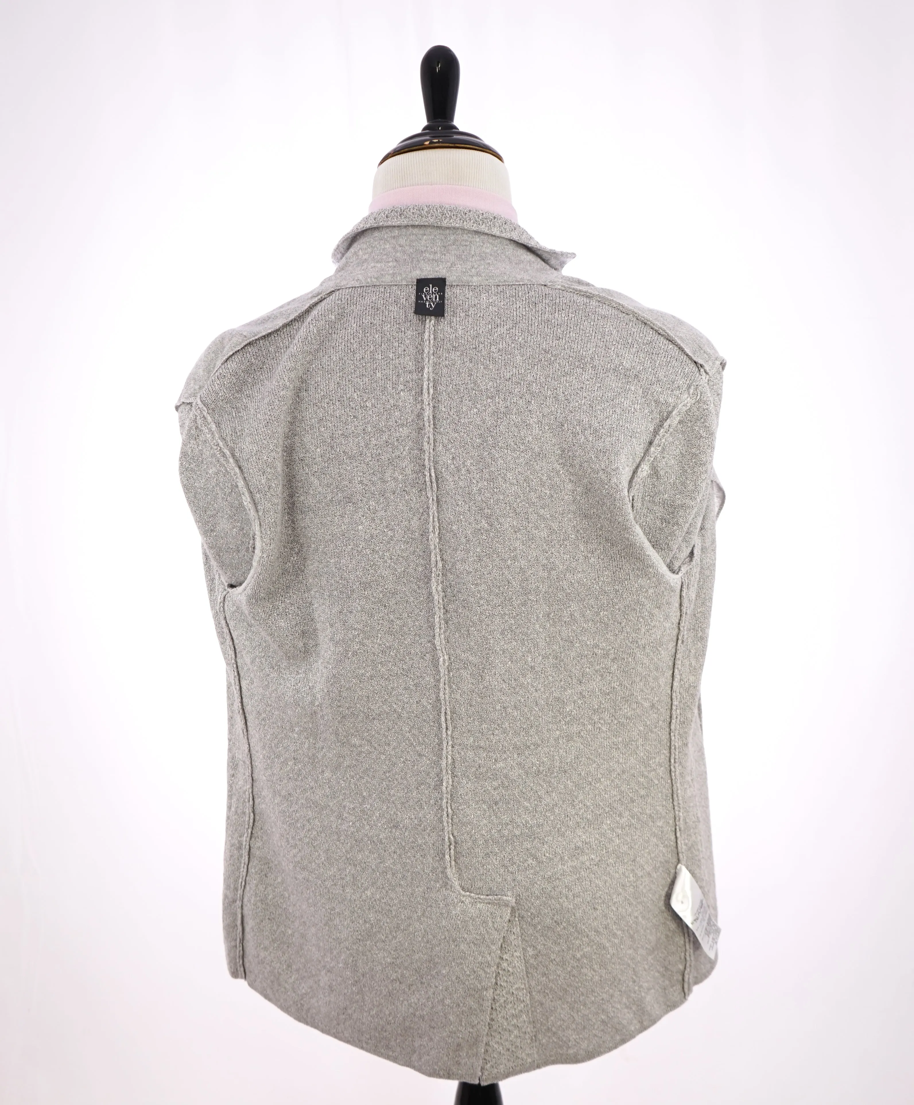 ELEVENTY - Cotton/Linen Textured Knit Sweater Style Blazer MOP Buttons - XL (42US)