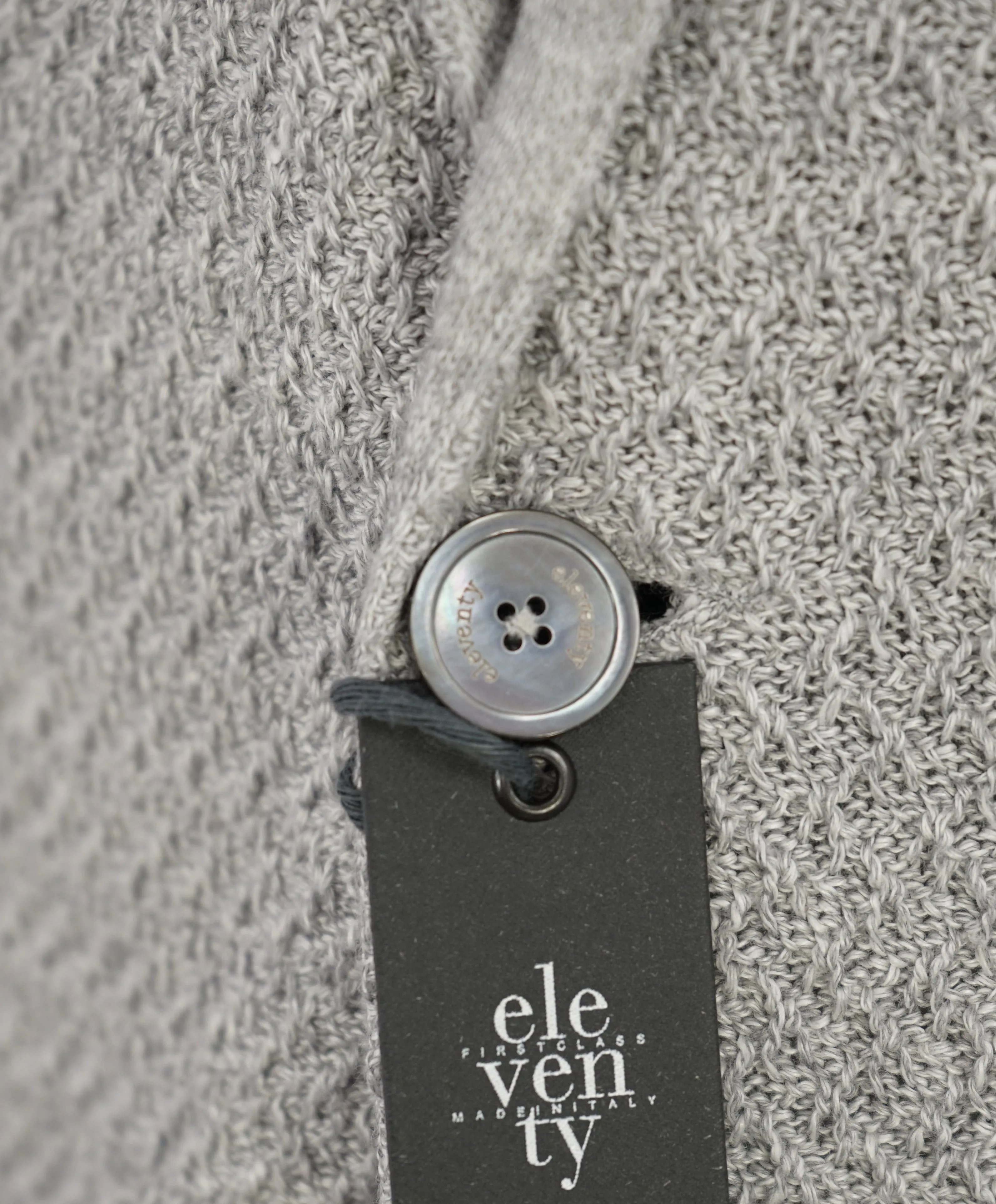 ELEVENTY - Cotton/Linen Textured Knit Sweater Style Blazer MOP Buttons - XL (42US)