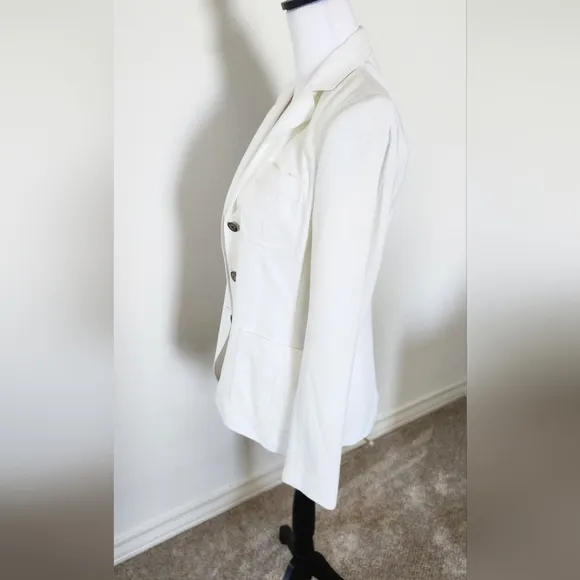 Elie Tahari White Linen Blazer Size 4