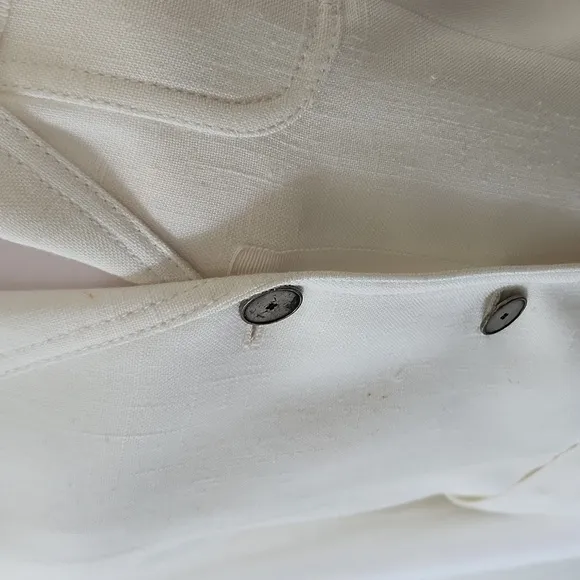 Elie Tahari White Linen Blazer Size 4