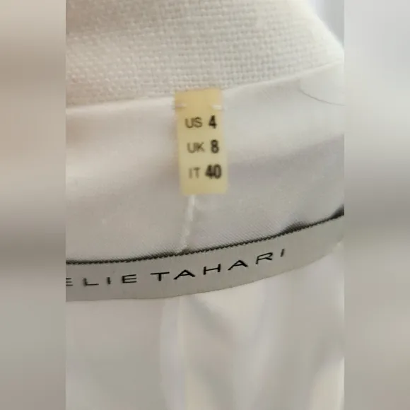 Elie Tahari White Linen Blazer Size 4