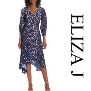 Eliza J Faux Wrap Midi Dress