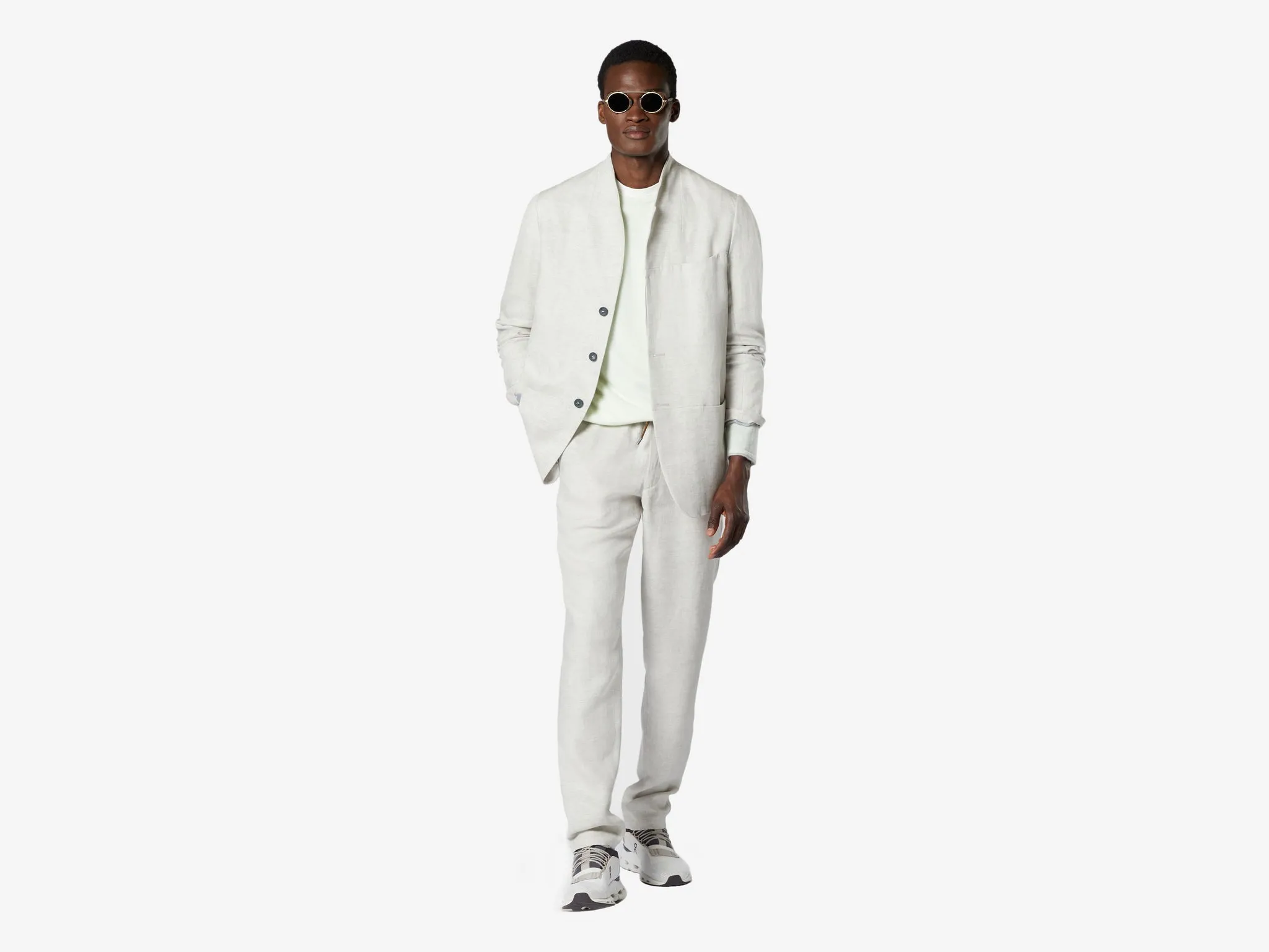 Ellen Blazer 2.0 Linen Unstructured Blazer - Pastel Grey