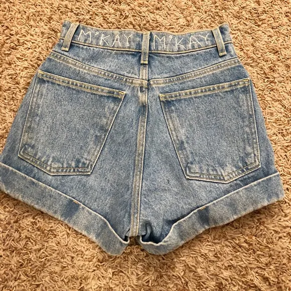 EMBROIDERED AMERICAN APPAREL High Waisted Shorts