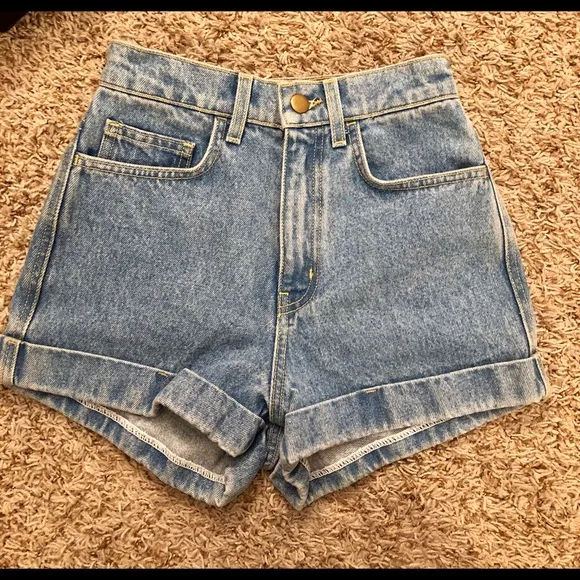 EMBROIDERED AMERICAN APPAREL High Waisted Shorts