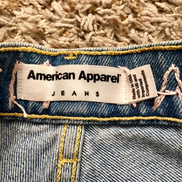 EMBROIDERED AMERICAN APPAREL High Waisted Shorts