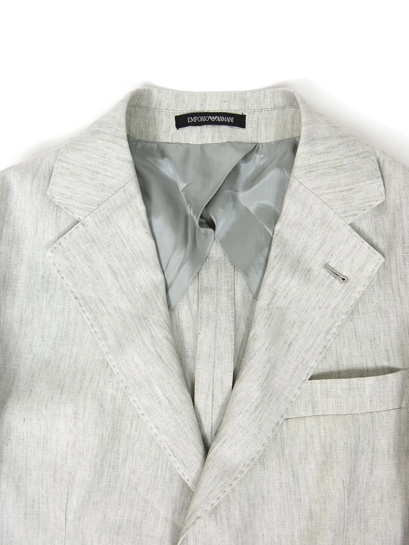 Emporio Armani Linen 2 Piece Suit Size 48