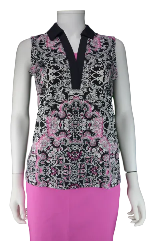EP NY Marbella Sleeveless Ornate Print Polo
