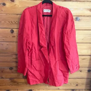 Escada Red Linen Blazer Size 36/Small EUC