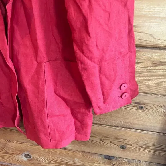 Escada Red Linen Blazer Size 36/Small EUC