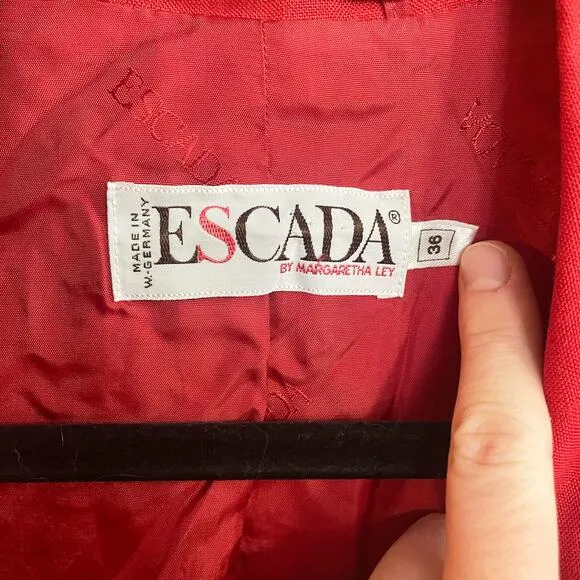 Escada Red Linen Blazer Size 36/Small EUC