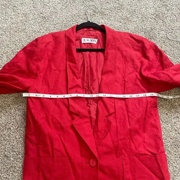 Escada Red Linen Blazer Size 36/Small EUC