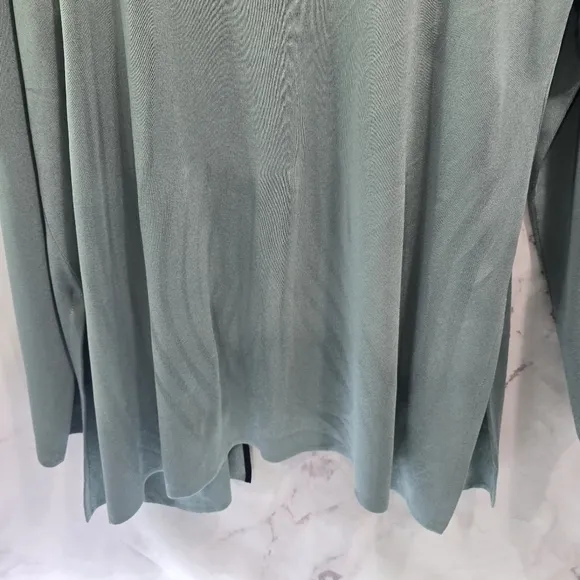 Exclusively Misook Cardigan Women 2X Blue Black Open Front Sweater Topper Jacket