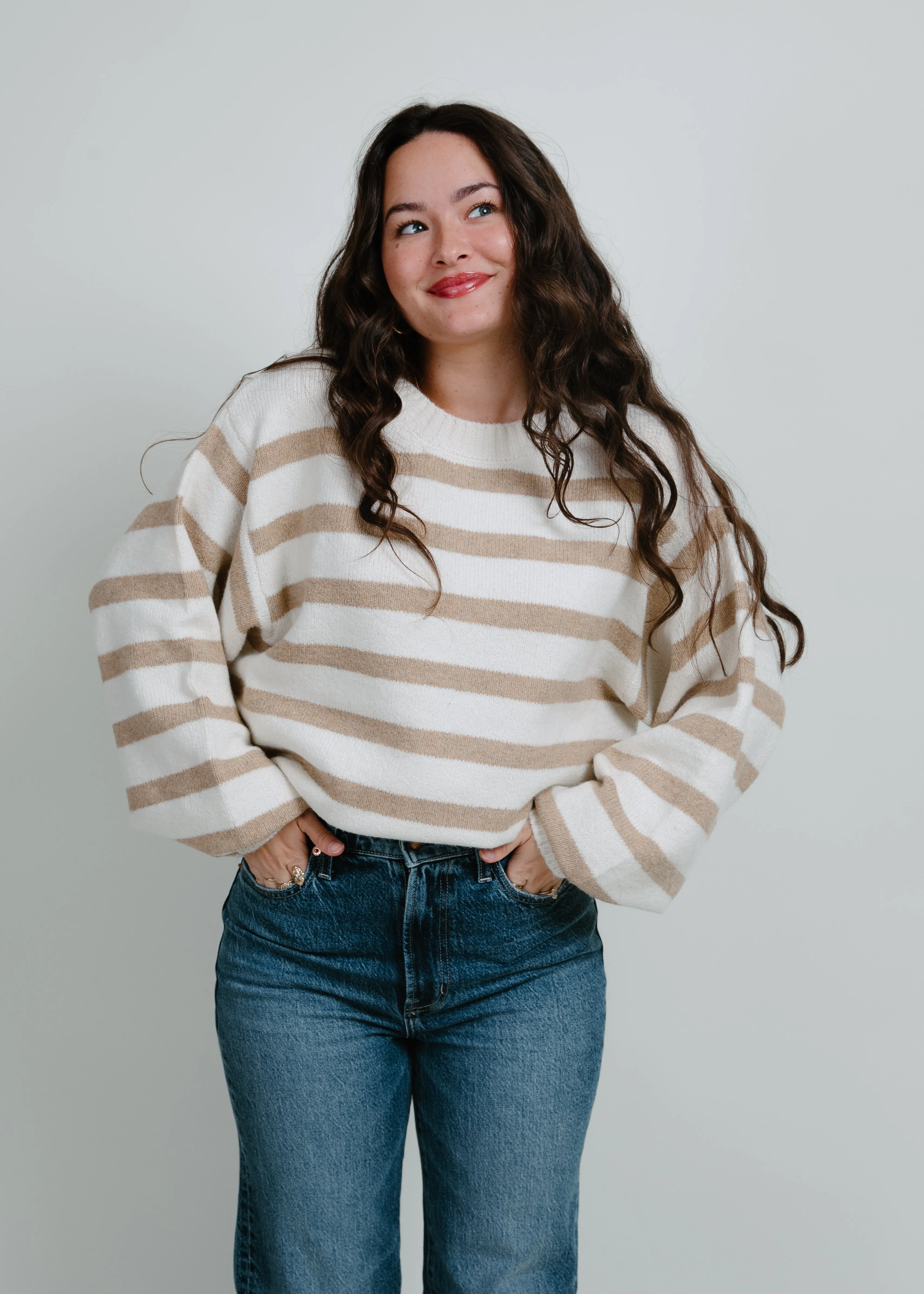 Fable Stripe Sweater - Taupe