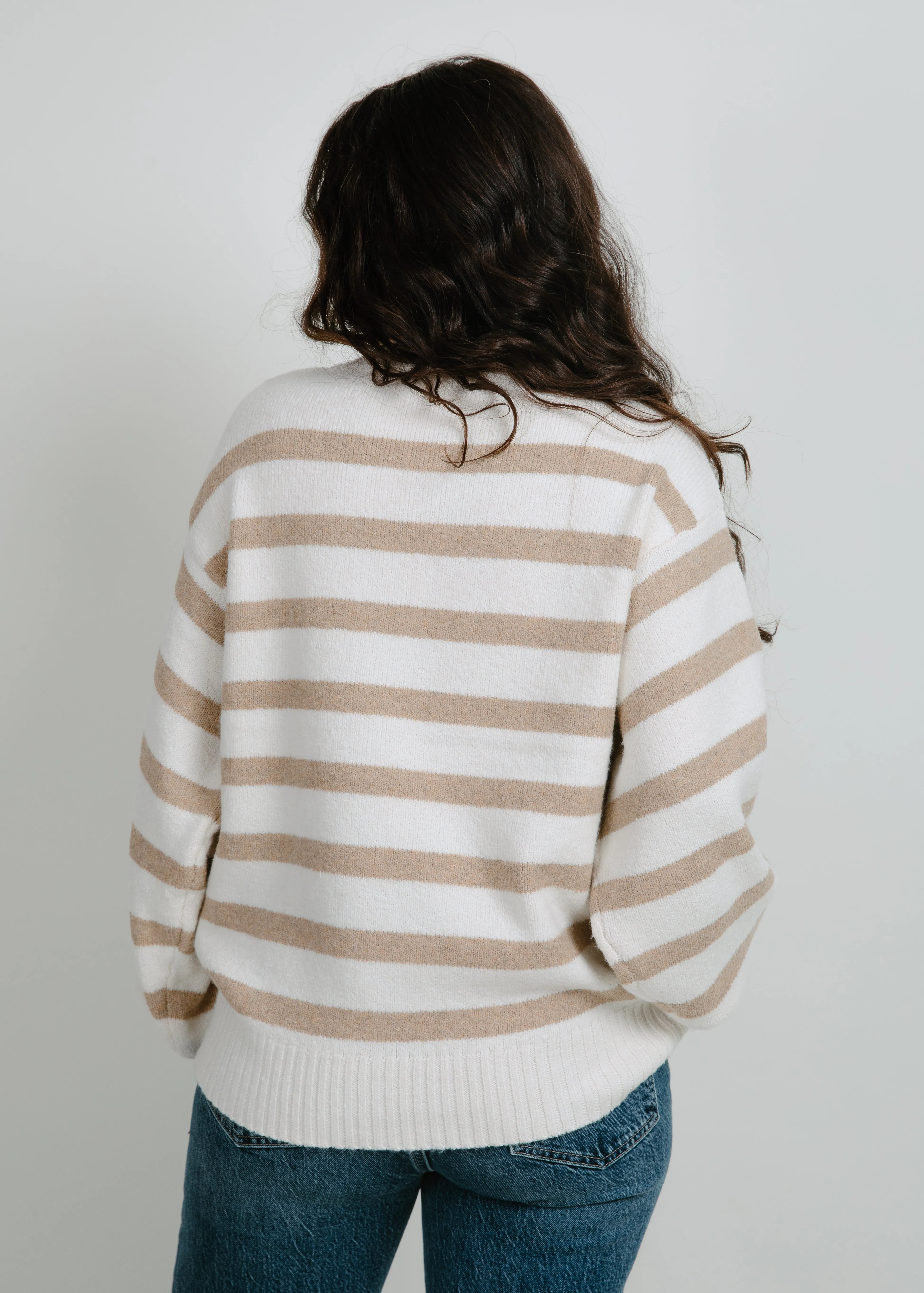 Fable Stripe Sweater - Taupe
