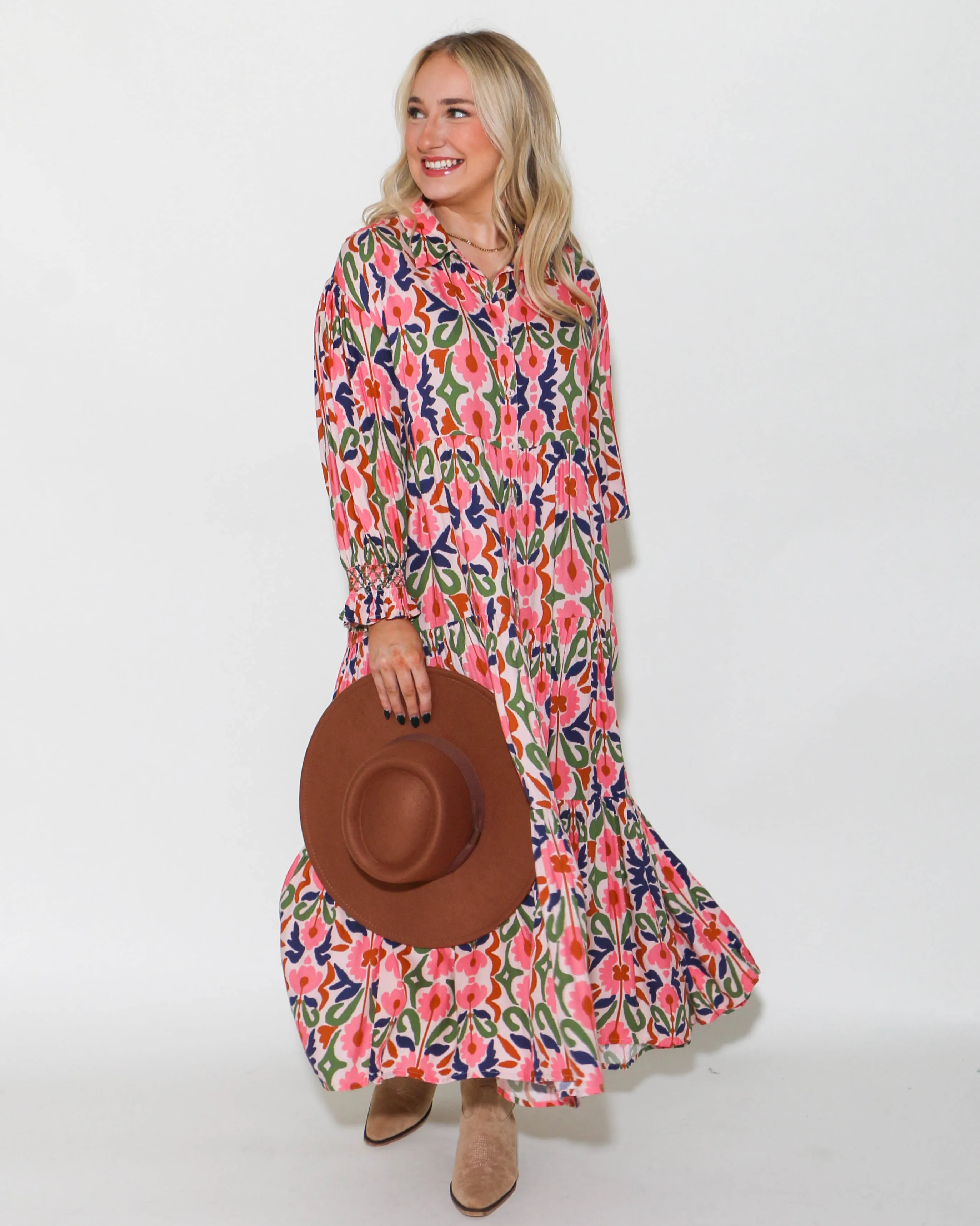 Fall Florals Midi Dress