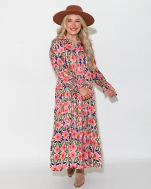 Fall Florals Midi Dress